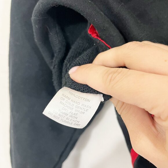 I AM GIA Mercury Red Striped Reflective Cropped Sweatshirt Hoodie - Size Small - Picture 5 of 7